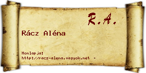 Rácz Aléna névjegykártya